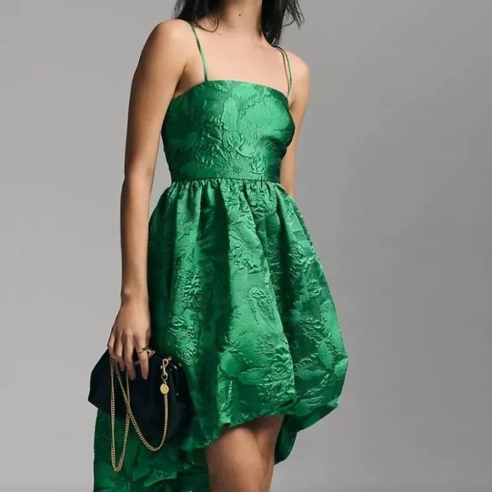 Anthropologie Green Textured Dress